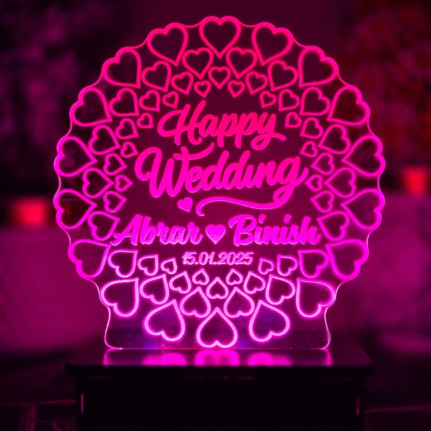 Heart Circle 3D Costumized illusion Lamp