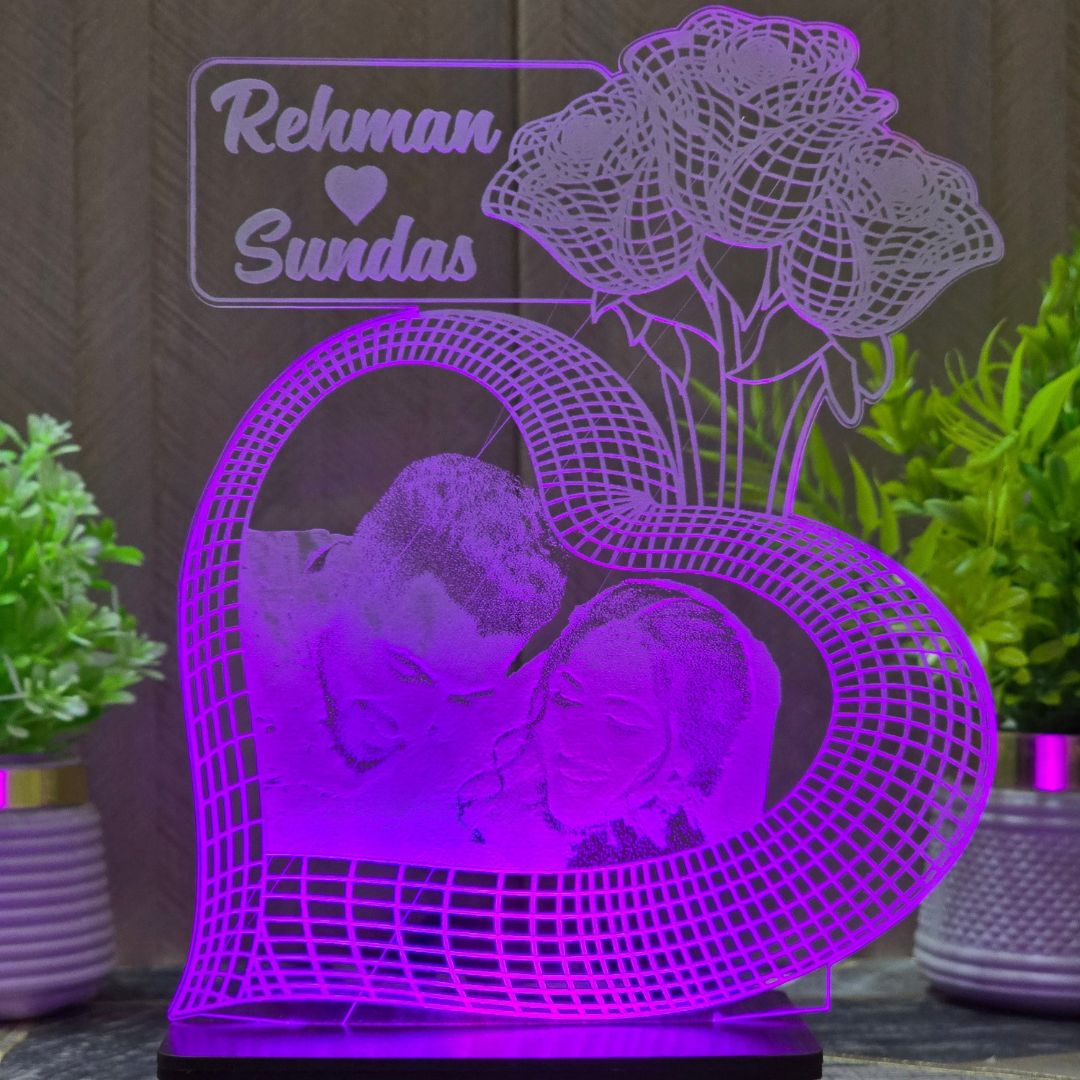 3Flowers 3d pic costumized illusion lamps