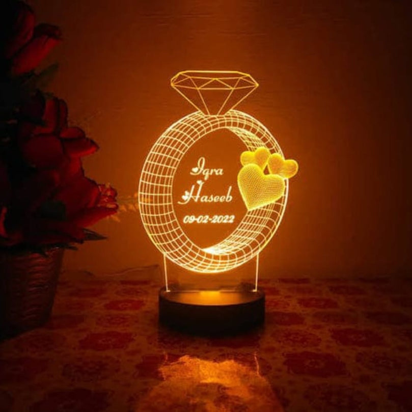 3d Ring Customized Illusion Lamp - Hamas Decor
