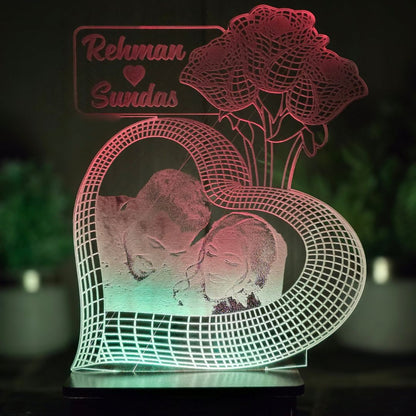 3Flowers 3d pic costumized illusion lamps