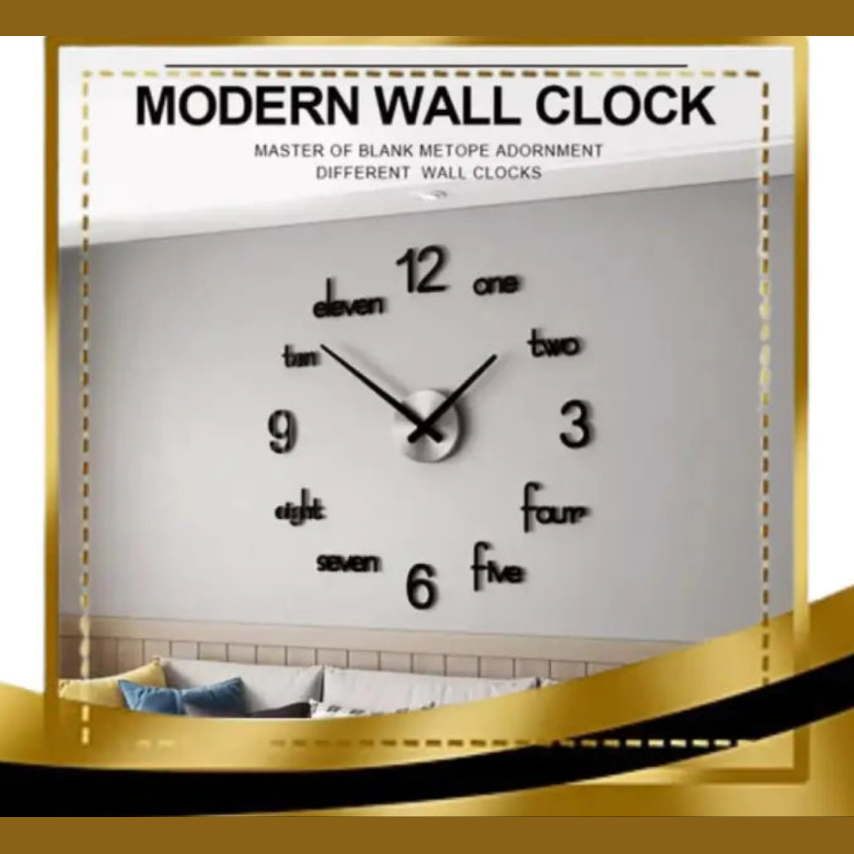 Wooden 3d wall clock