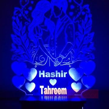 Beautiful Couple 3D Customized Illusion Lamp (L2) - Hamas Decor