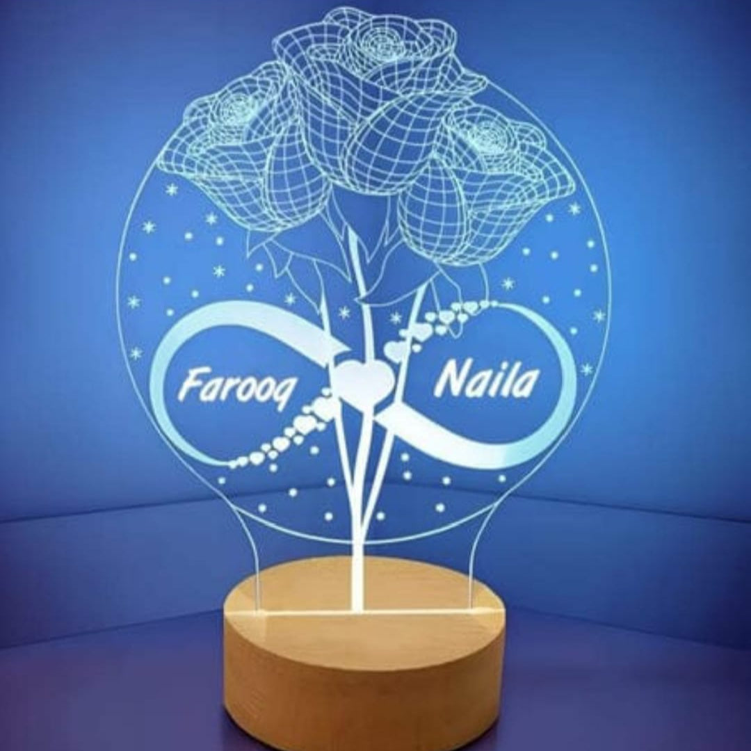 Flower 3d Customized illusion Lamp