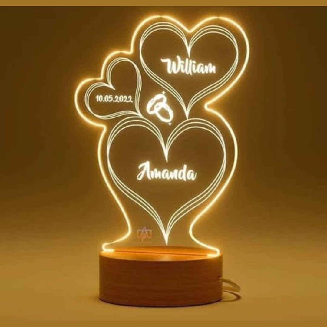 2 Ring 3d Customized illusion Lamp