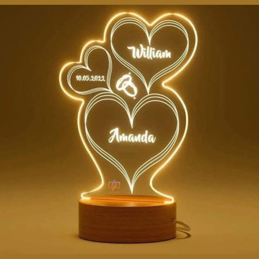 2 Ring 3d Customized illusion Lamp