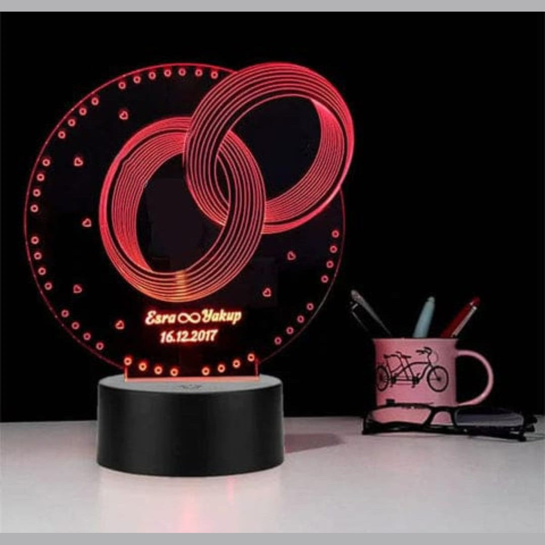 Double Ring 3d Customized illusion Lamp