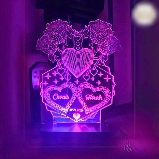 4 Rose Customised Illusion Lamp
