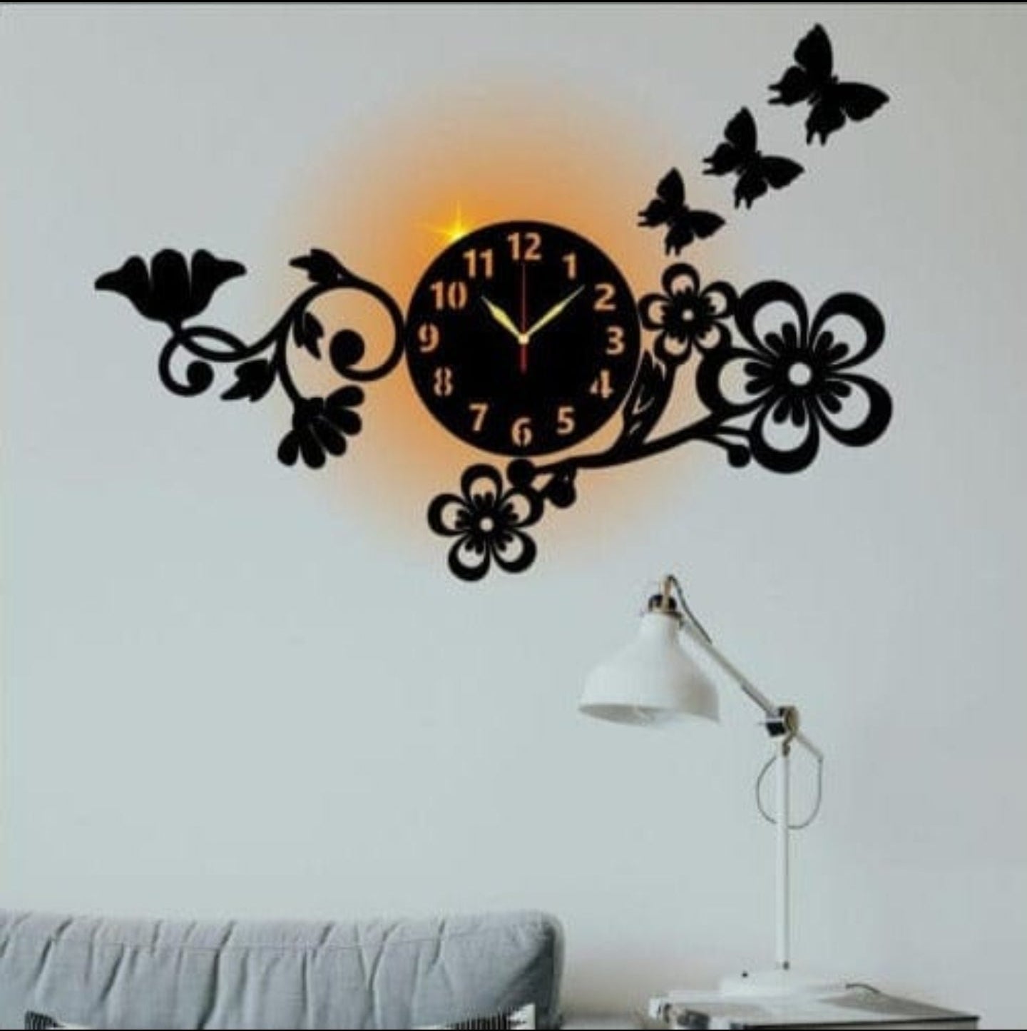 Beautiful Flower Wall Clocks with Light