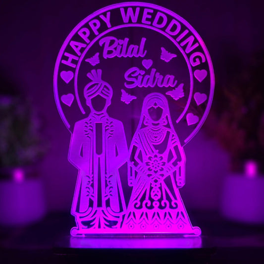 Wedding couple 3D costumized lamp